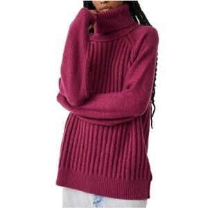 🕠 NWOT | Free People | Big City | Turtleneck Sweater | Mulberry | S